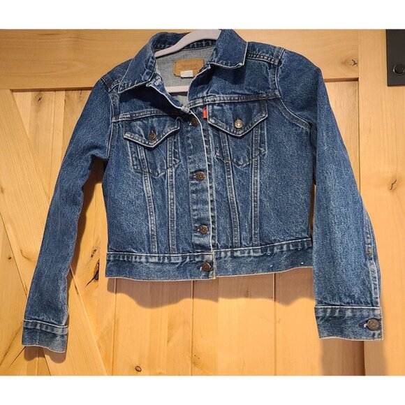 Vintage Kids Levi Jacket Child Size M Blue Jean Denim. 36" Chest